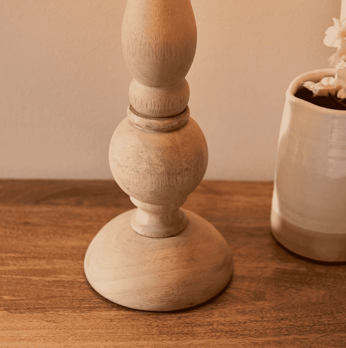 HIDCOTE Natural Wood Finish Table Lamp Base Only