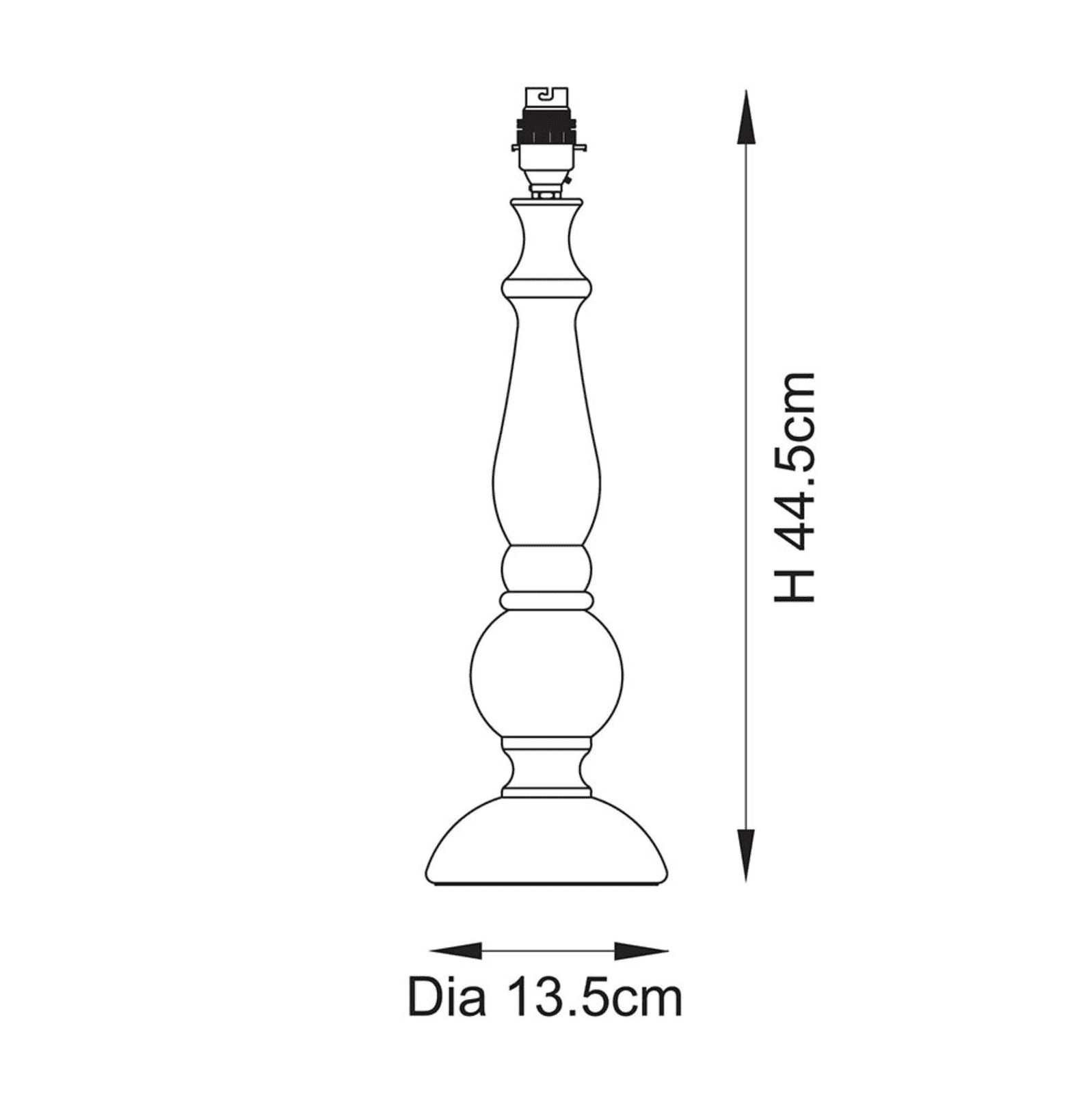 HIDCOTE Natural Wood Finish Table Lamp Base Only