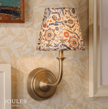 Joules Apsley Rechargeable Wall Light Matt Antique Brass With Shade