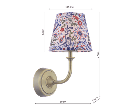 Joules Apsley Rechargeable Wall Light Matt Antique Brass With Shade
