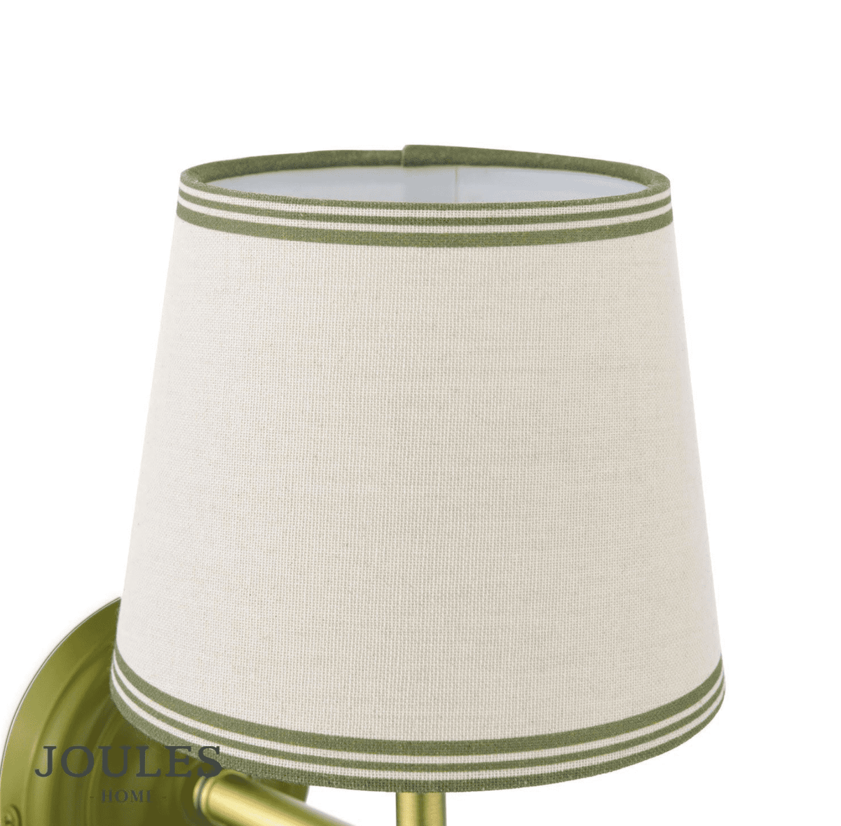 Joules Upton Wall Light Matt Green and Matt Antique Brass With Shade