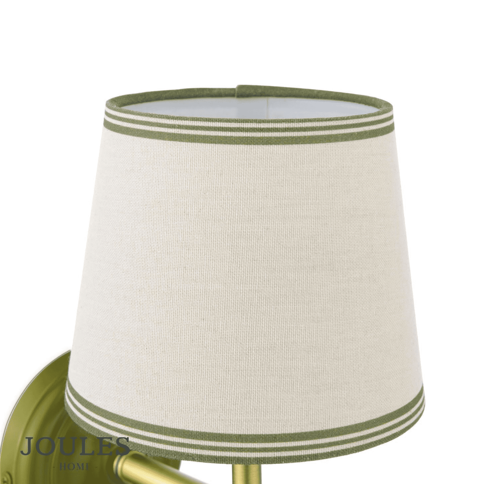 Joules Upton Wall Light Matt Green and Matt Antique Brass With Shade