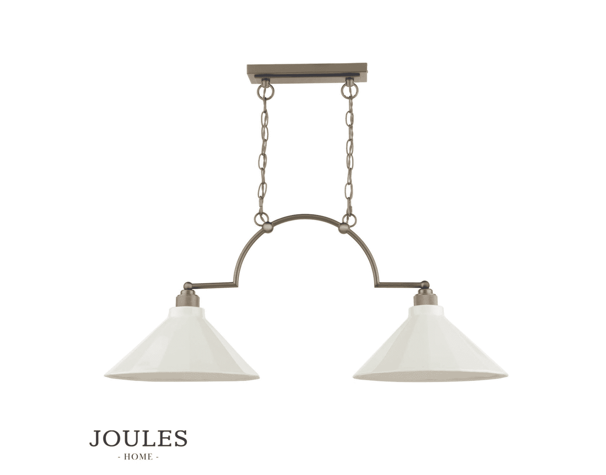 Joules Lynton 2LT Pendant Satin Bronze & Cream Ceramic