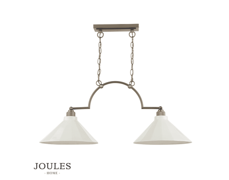 Joules Lynton 2LT Pendant Satin Bronze & Cream Ceramic