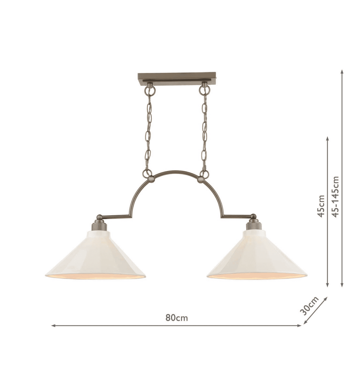 Joules Lynton 2LT Pendant Satin Bronze & Cream Ceramic