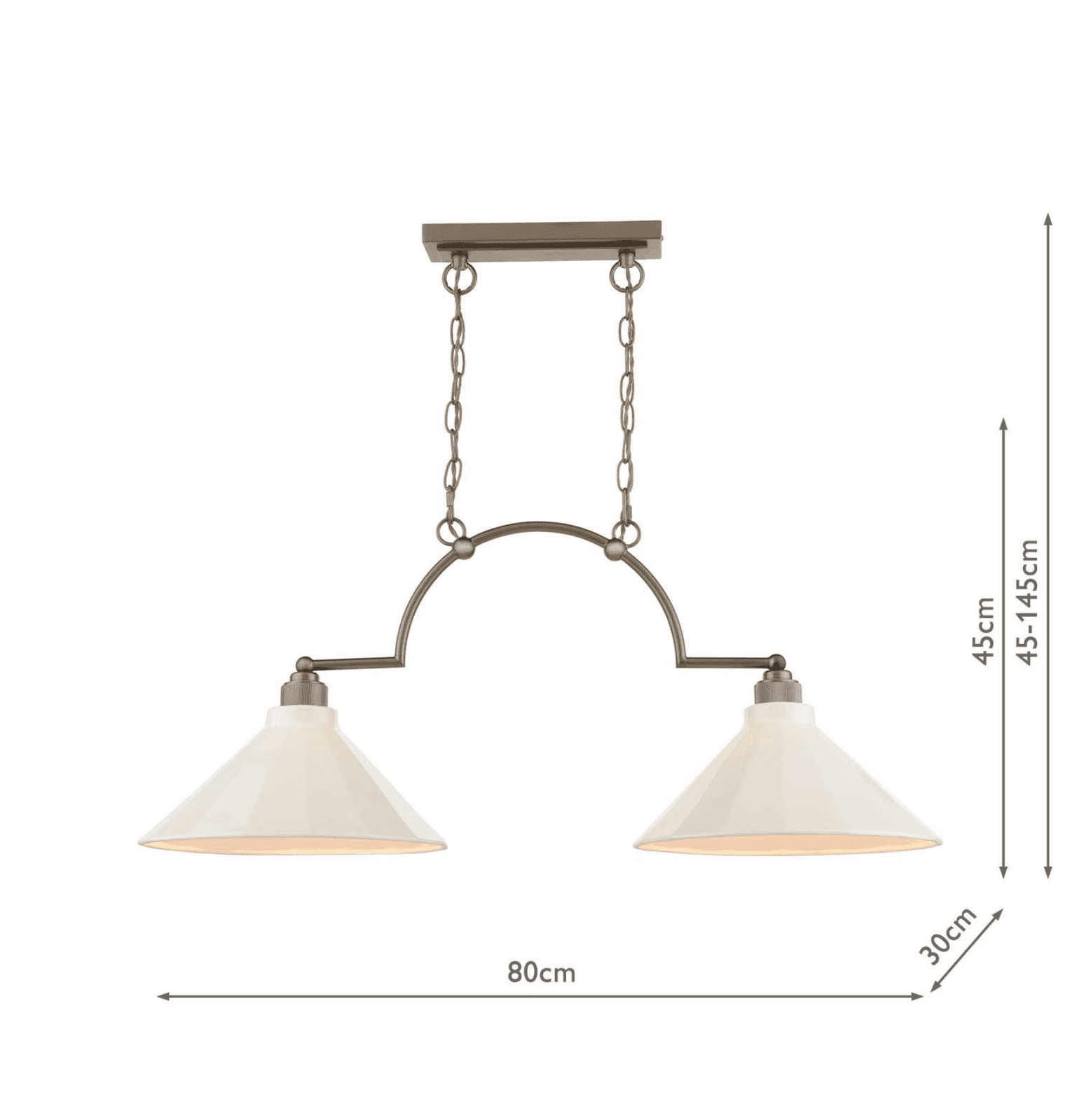 Joules Lynton 2LT Pendant Satin Bronze & Cream Ceramic