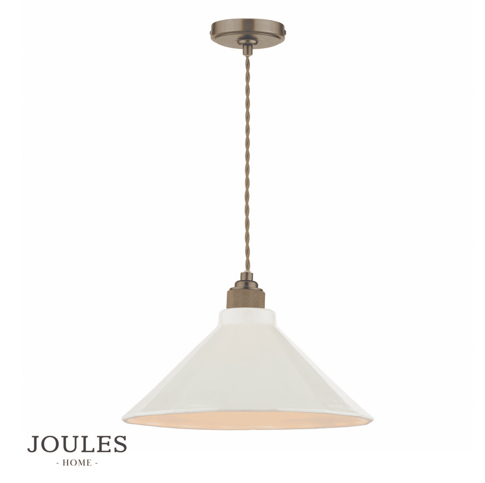 Joules Lynton 1LT Pendant Satin Bronze & Cream Ceramic