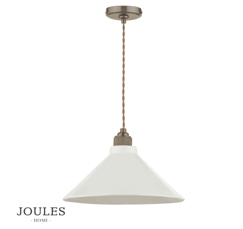 Joules Lynton 1LT Pendant Satin Bronze & Cream Ceramic