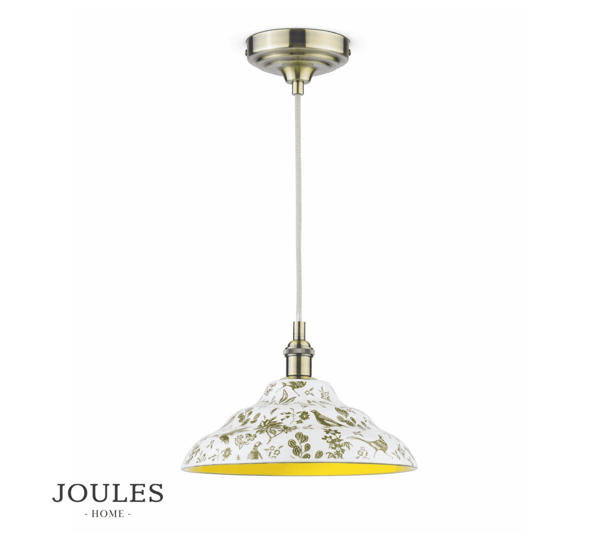Joules Audley 1LT Pendant Green Ceramic & Matt Antique Brass