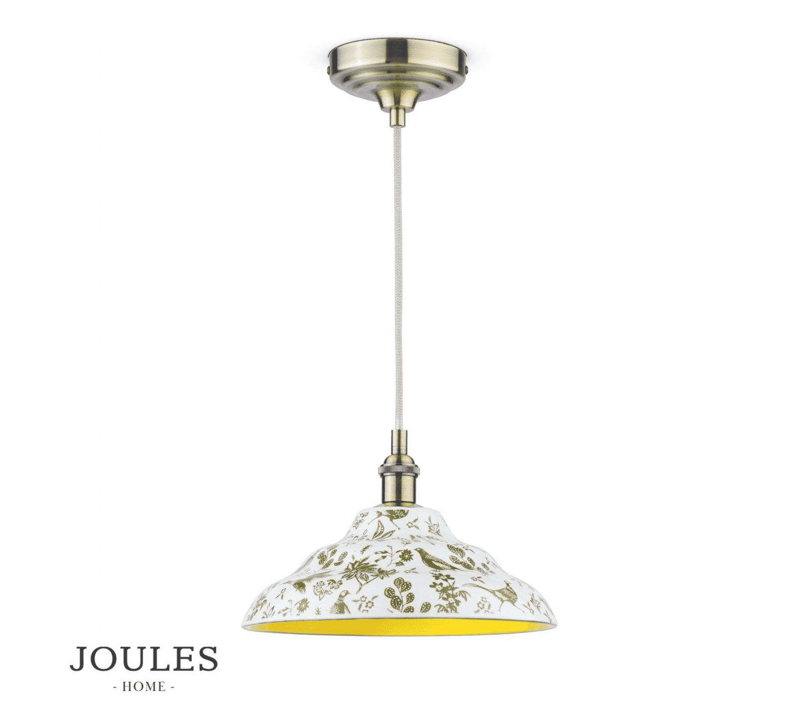 Joules Audley 1LT Pendant Green Ceramic & Matt Antique Brass