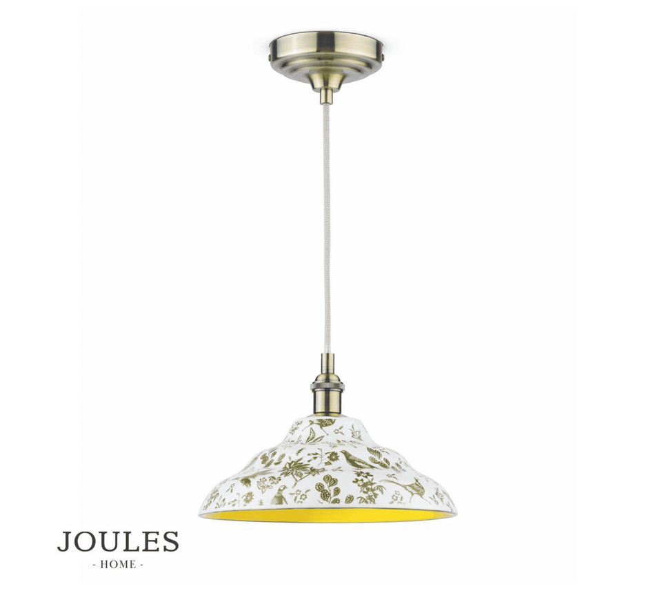 Joules Audley 1LT Pendant Green Ceramic & Matt Antique Brass