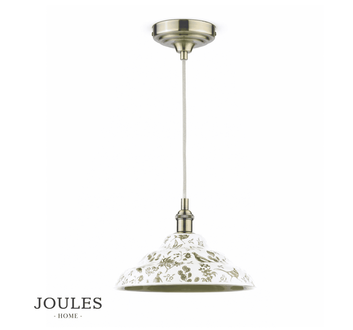 Joules Audley 1LT Pendant Green Ceramic & Matt Antique Brass