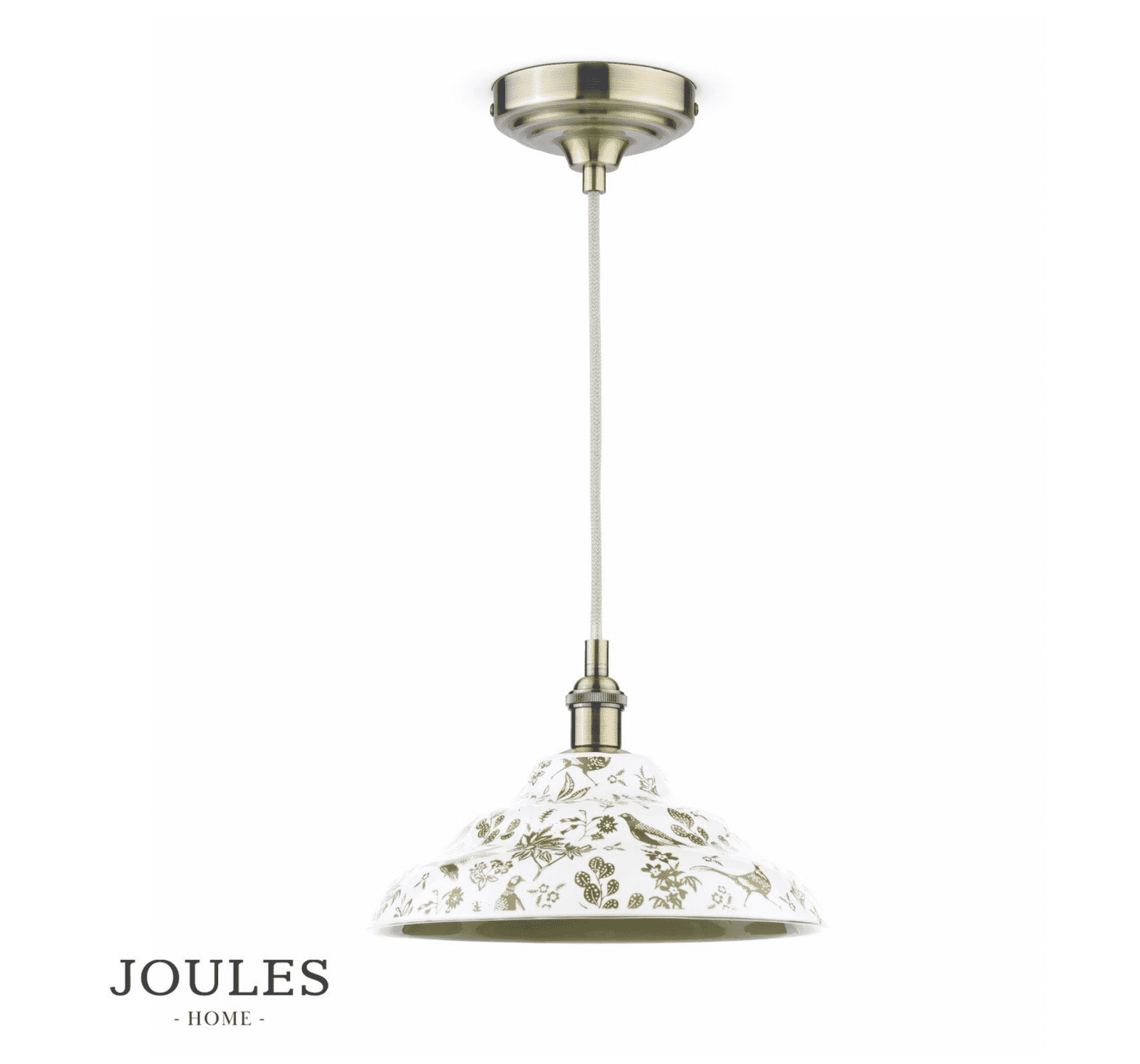 Joules Audley 1LT Pendant Green Ceramic & Matt Antique Brass