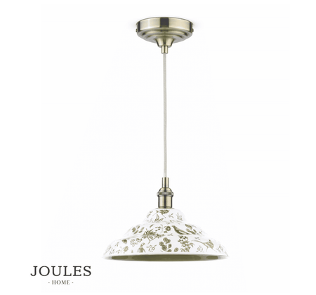 Joules Audley 1LT Pendant Green Ceramic & Matt Antique Brass