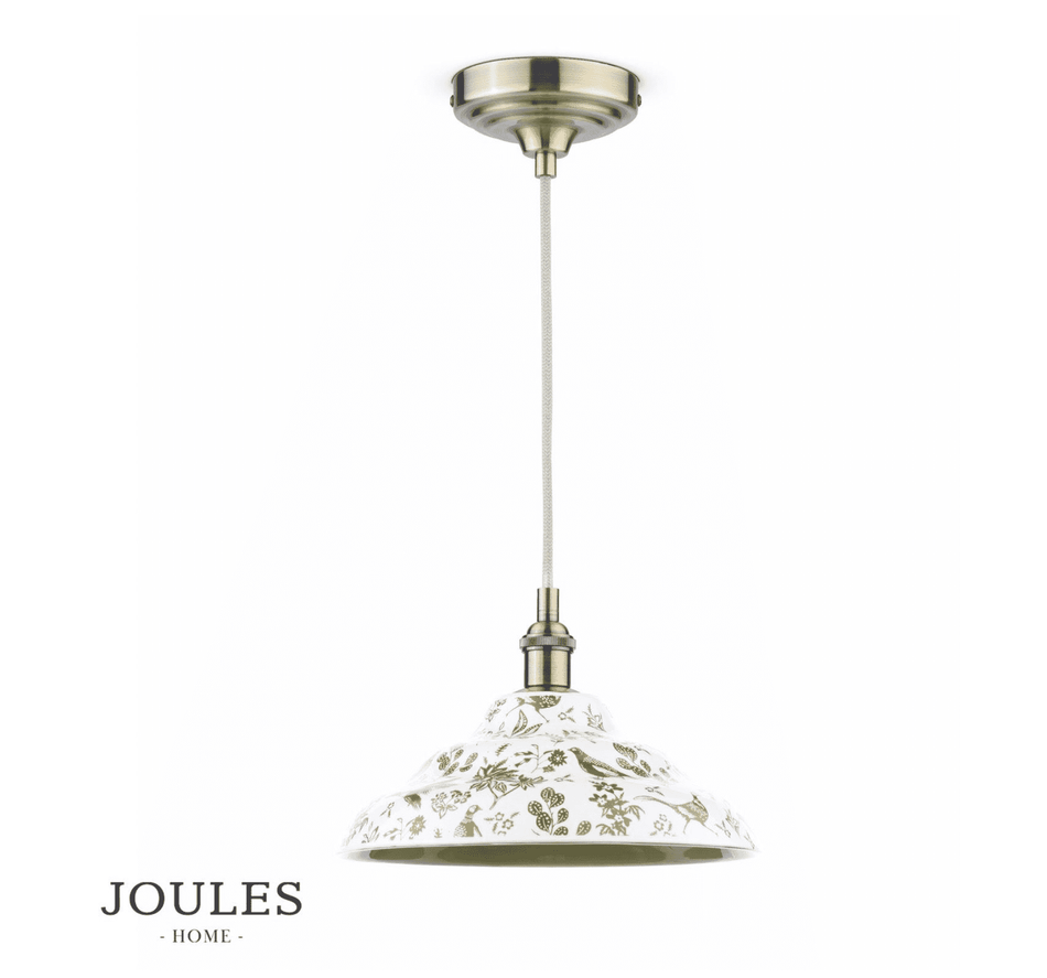Joules Audley 1LT Pendant Green Ceramic & Matt Antique Brass