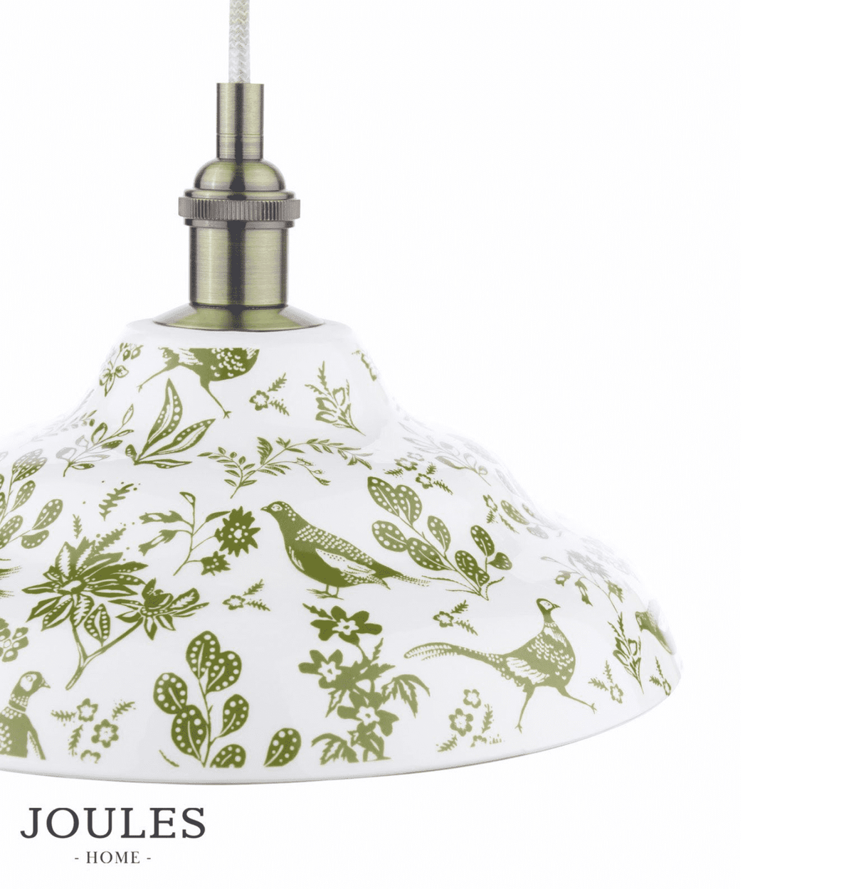 Joules Audley 1LT Pendant Green Ceramic & Matt Antique Brass