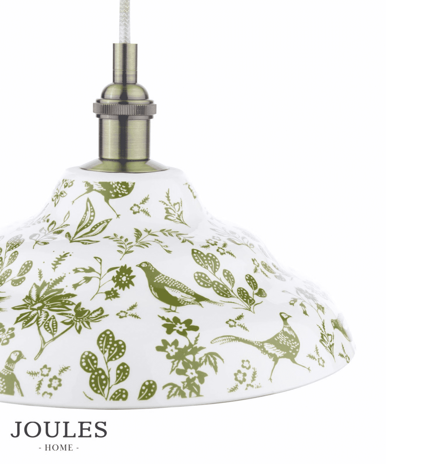 Joules Audley 1LT Pendant Green Ceramic & Matt Antique Brass