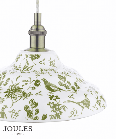 Joules Audley 1LT Pendant Green Ceramic & Matt Antique Brass