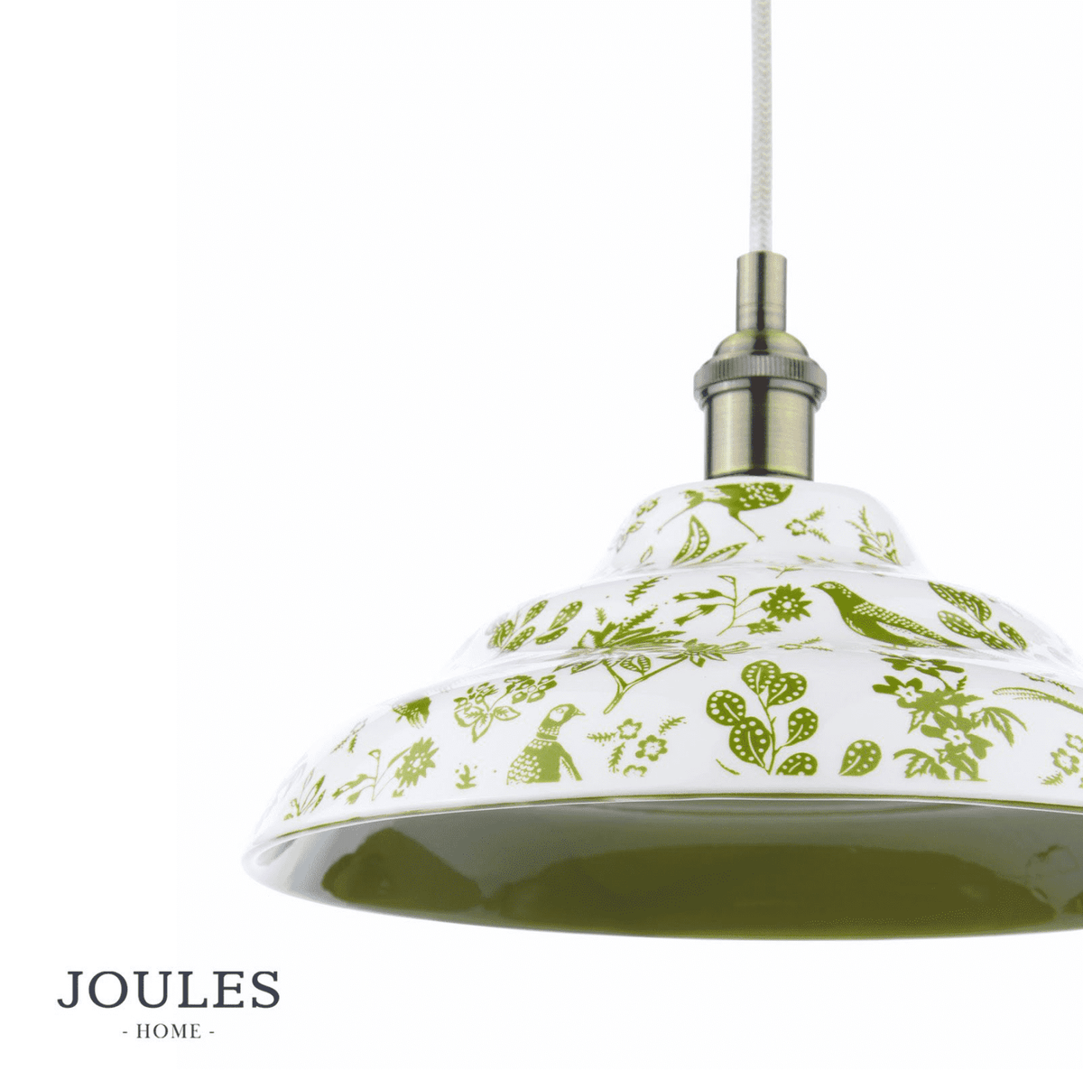 Joules Audley 1LT Pendant Green Ceramic & Matt Antique Brass