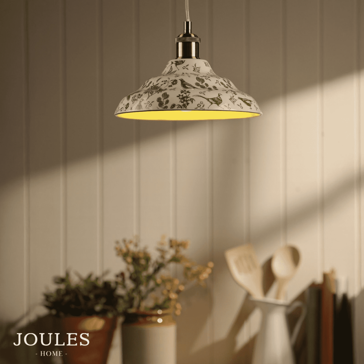 Joules Audley 1LT Pendant Green Ceramic & Matt Antique Brass