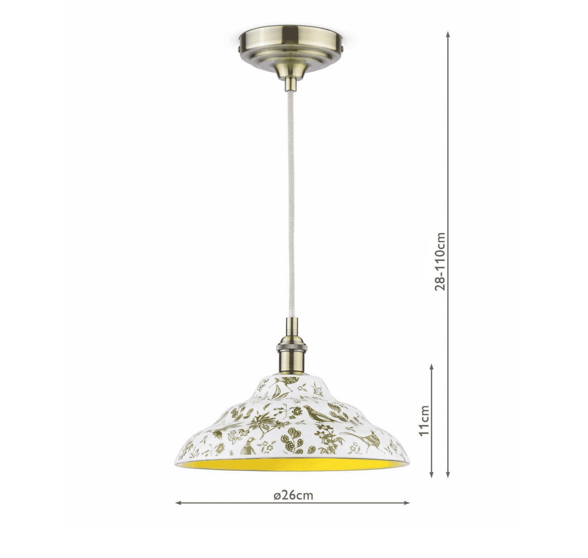 Joules Audley 1LT Pendant Green Ceramic & Matt Antique Brass