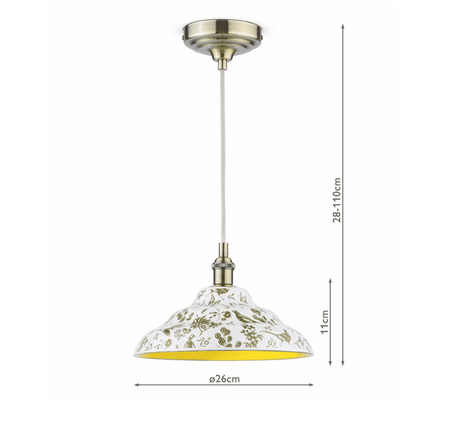 Joules Audley 1LT Pendant Green Ceramic & Matt Antique Brass