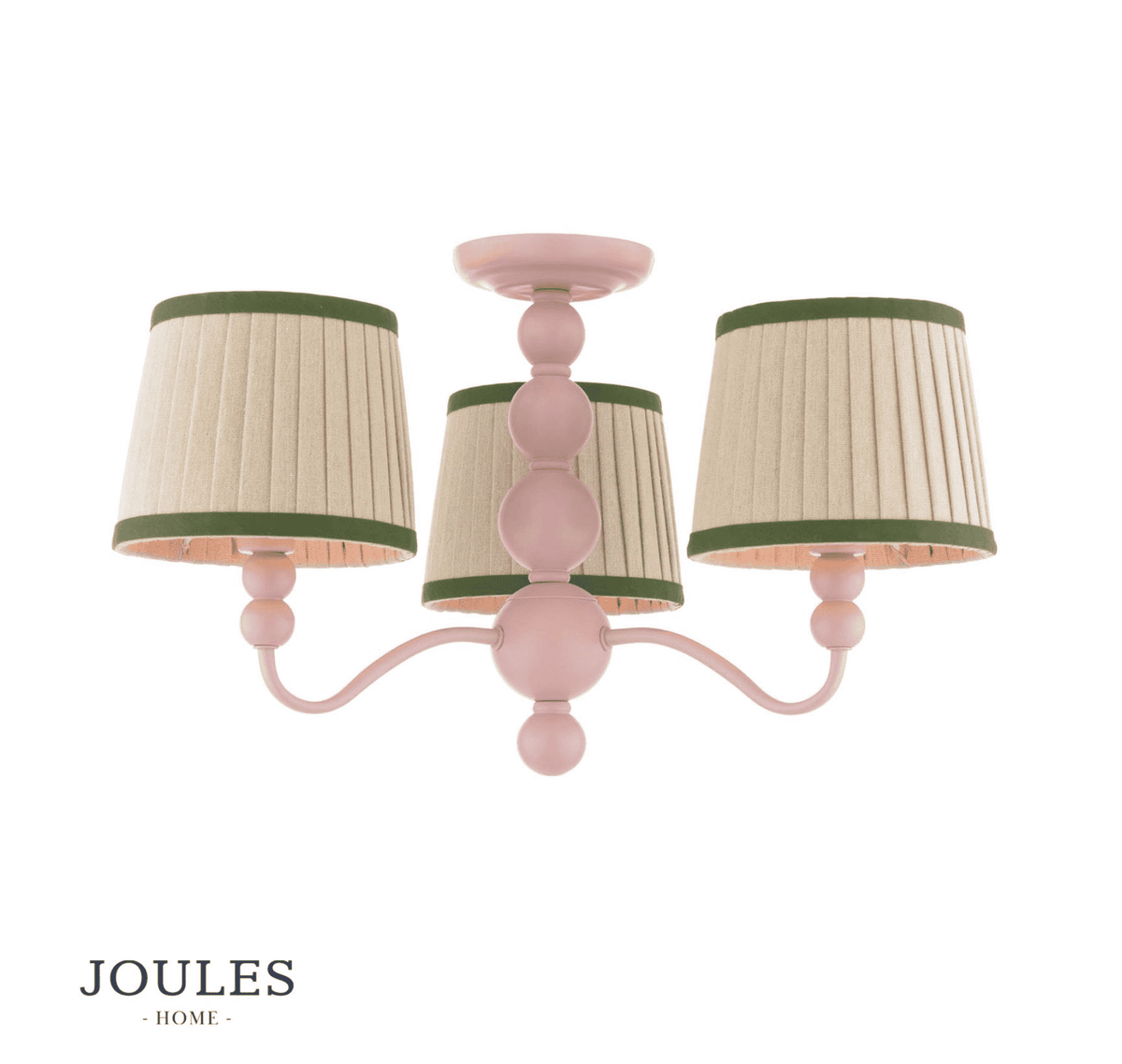 Joules Harewood 3LT Semi-Flush Matt Pink With Shade