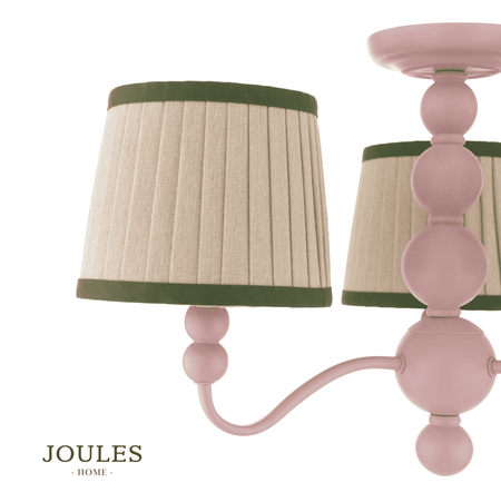Joules Harewood 3LT Semi-Flush Matt Pink With Shade