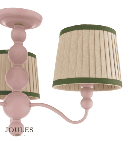 Joules Harewood 3LT Semi-Flush Matt Pink With Shade