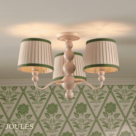 Joules Harewood 3LT Semi-Flush Matt Pink With Shade