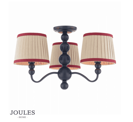 Joules Harewood 3LT Semi-Flush Matt Blue With Shade