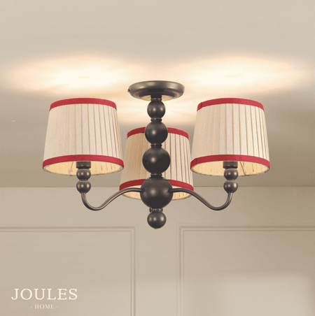Joules Harewood 3LT Semi-Flush Matt Blue With Shade