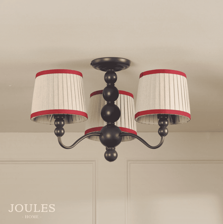 Joules Harewood 3LT Semi-Flush Matt Blue With Shade