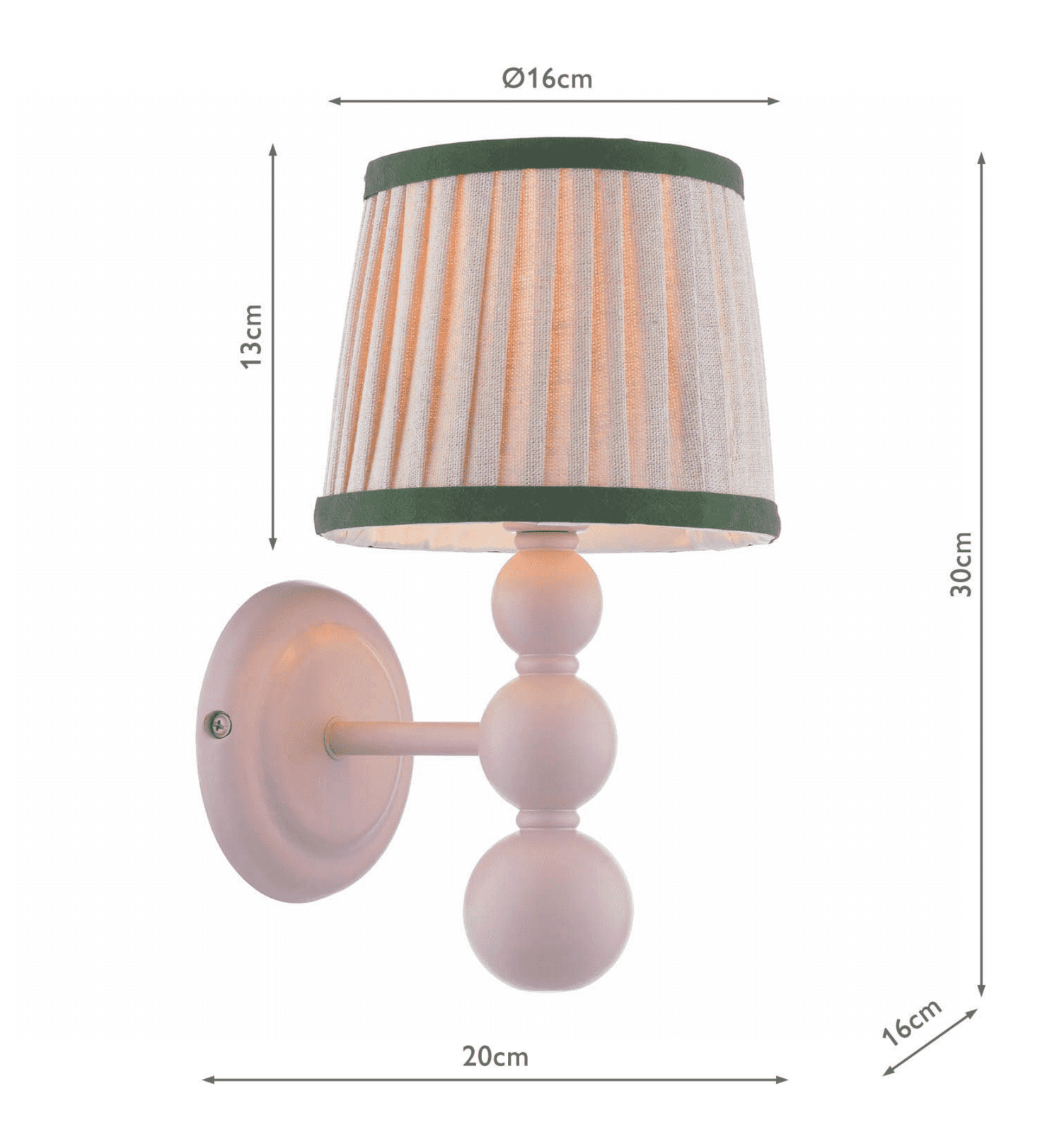 Joules Harewood Wall Light Matt Pink With Shade