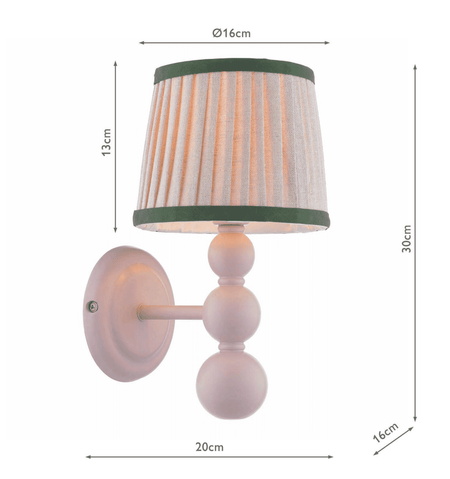 Joules Harewood Wall Light Matt Pink With Shade
