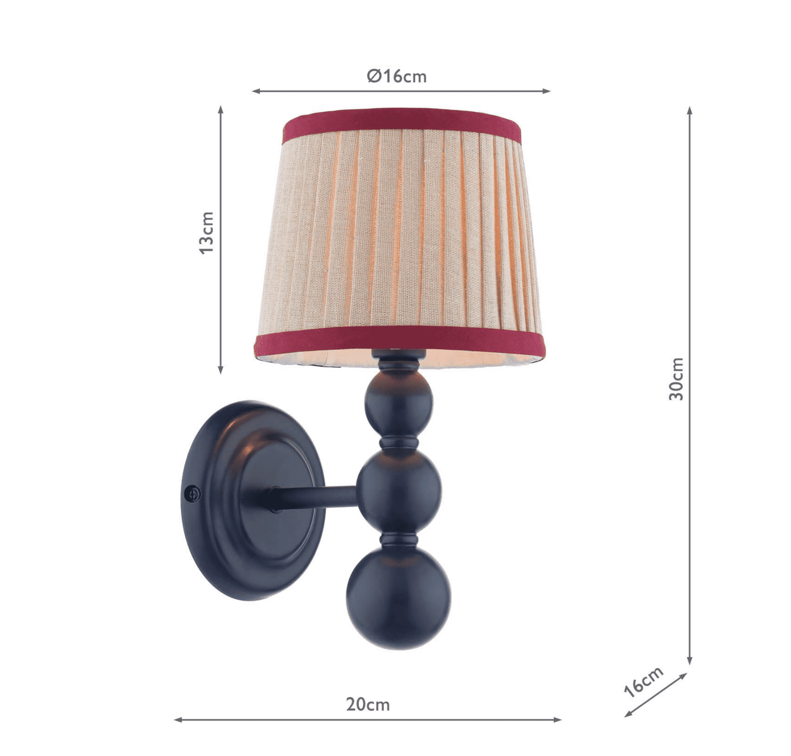 Joules Harewood Wall Light Matt Blue With Shade