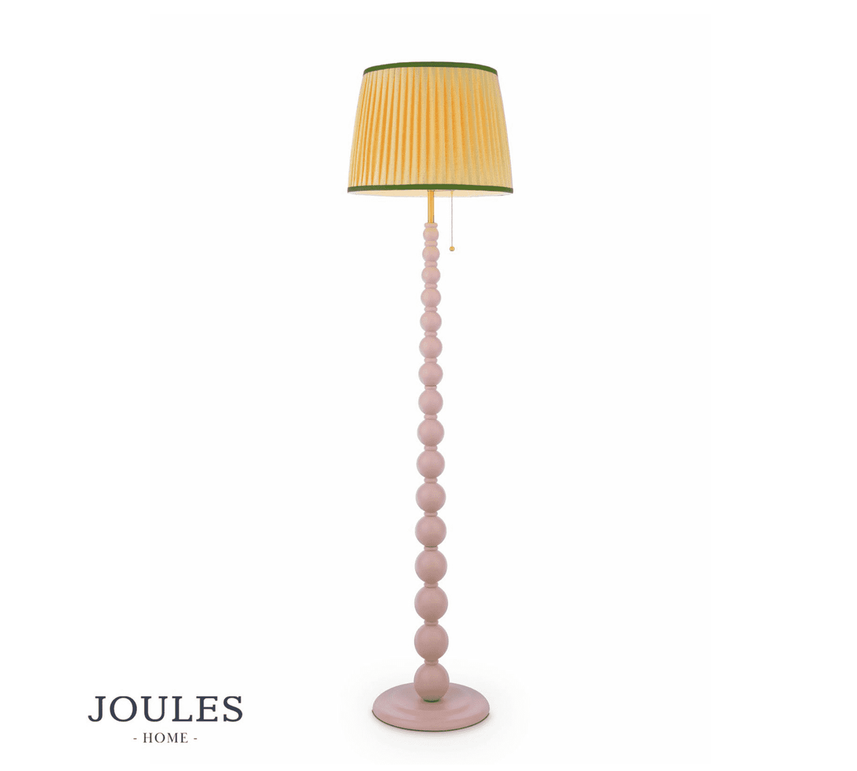 Joules Harewood Floor Lamp Matt Pink and Matt Antique Brass With Shade