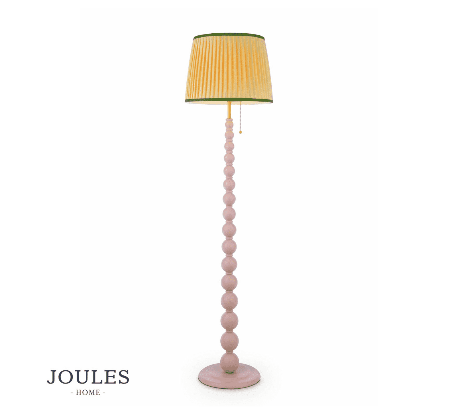 Joules Harewood Floor Lamp Matt Pink and Matt Antique Brass With Shade