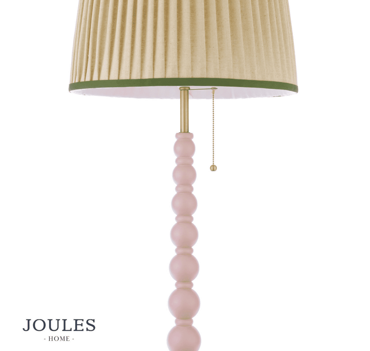Joules Harewood Floor Lamp Matt Pink and Matt Antique Brass With Shade