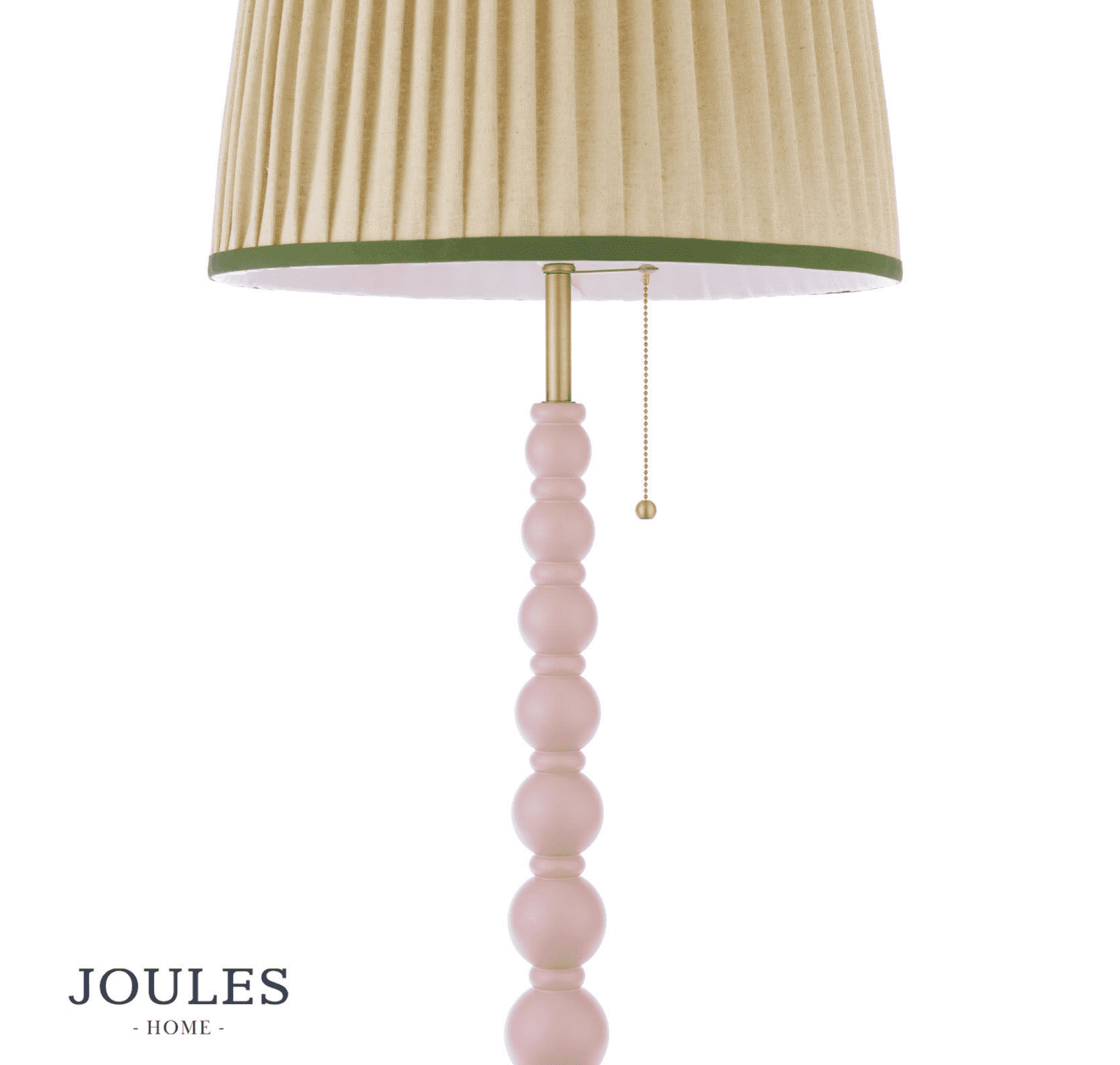 Joules Harewood Floor Lamp Matt Pink and Matt Antique Brass With Shade