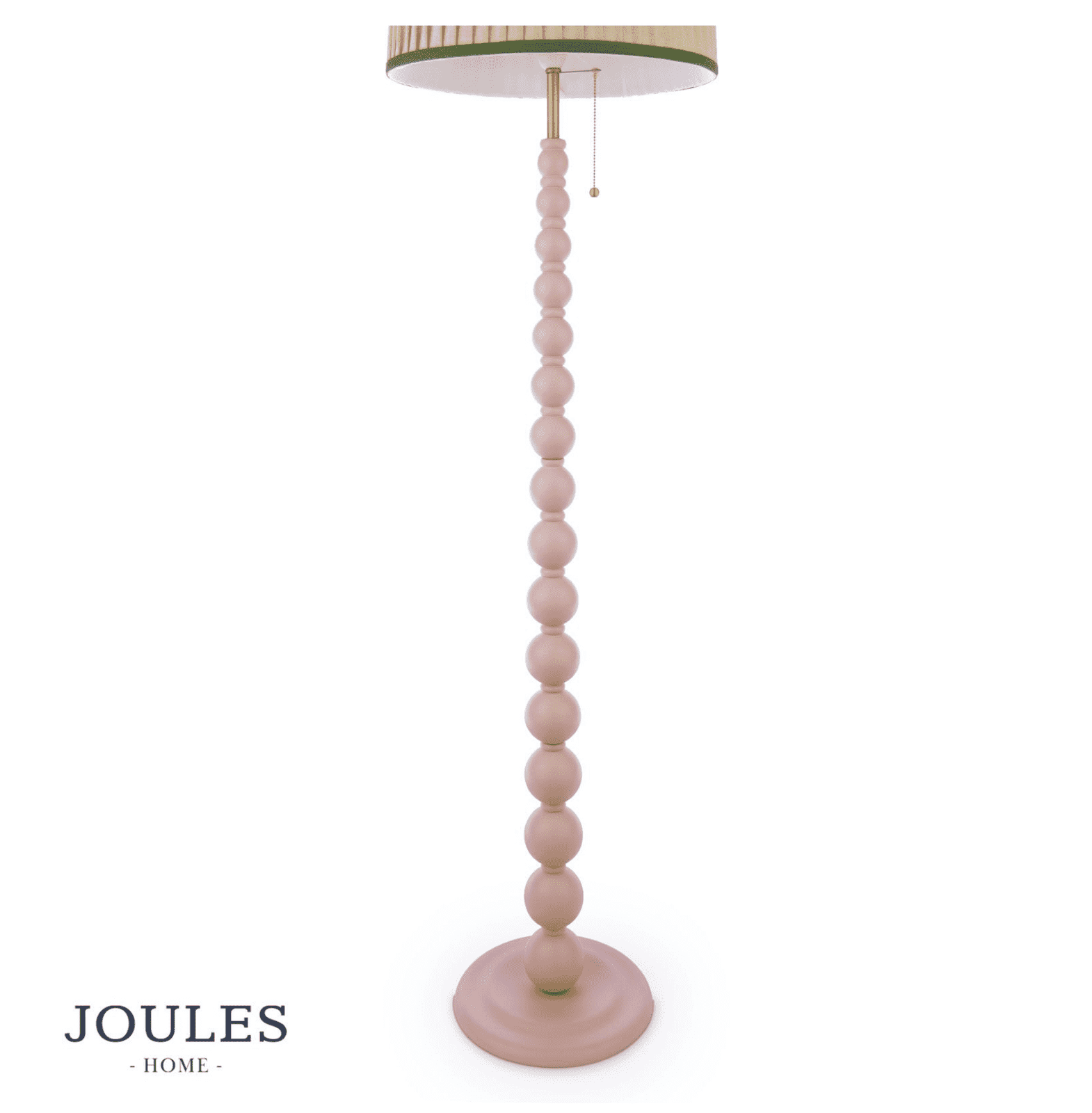 Joules Harewood Floor Lamp Matt Pink and Matt Antique Brass With Shade