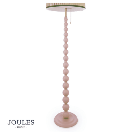 Joules Harewood Floor Lamp Matt Pink and Matt Antique Brass With Shade