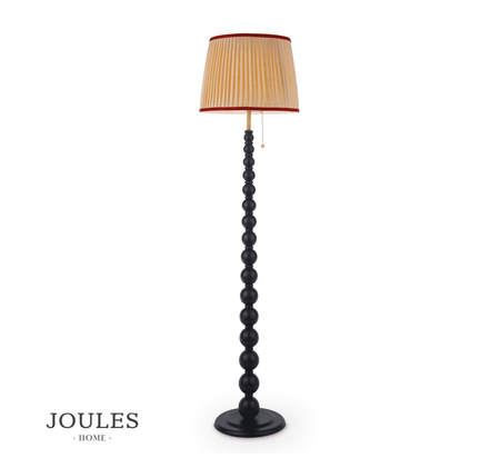 Joules Harewood Floor Lamp Matt Blue and Matt Antique Brass With Shade