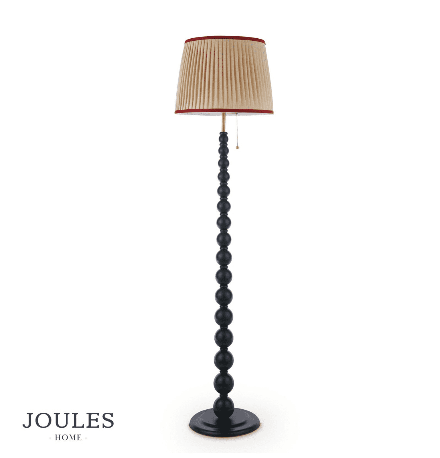 Joules Harewood Floor Lamp Matt Blue and Matt Antique Brass With Shade