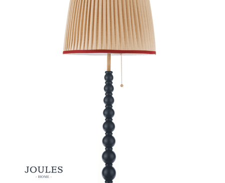 Joules Harewood Floor Lamp Matt Blue and Matt Antique Brass With Shade