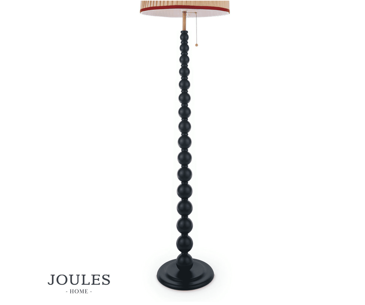 Joules Harewood Floor Lamp Matt Blue and Matt Antique Brass With Shade