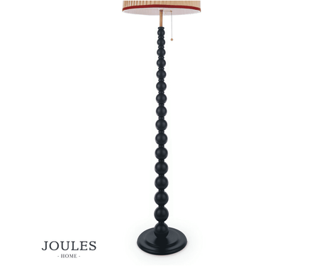 Joules Harewood Floor Lamp Matt Blue and Matt Antique Brass With Shade