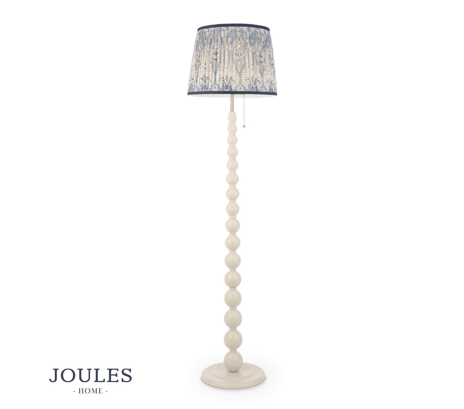 Joules Harewood Floor Lamp Matt Cream and Matt Antique Brass With Shade