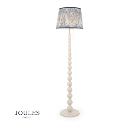 Joules Harewood Floor Lamp Matt Cream and Matt Antique Brass With Shade