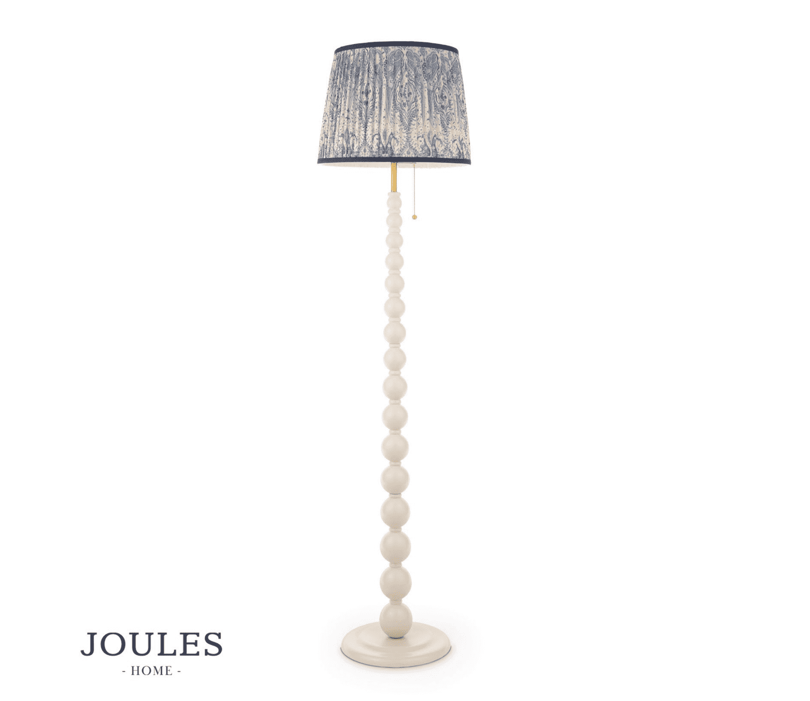 Joules Harewood Floor Lamp Matt Cream and Matt Antique Brass With Shade
